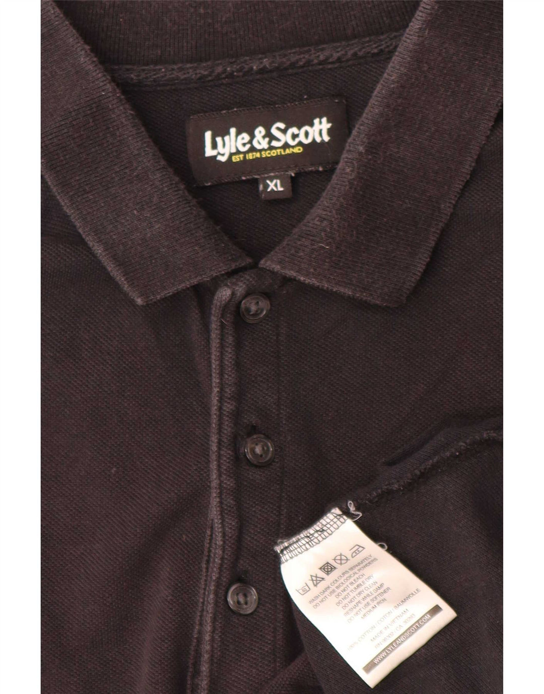Lyle & Scott Mens Polo Shirt XL Black Cotton