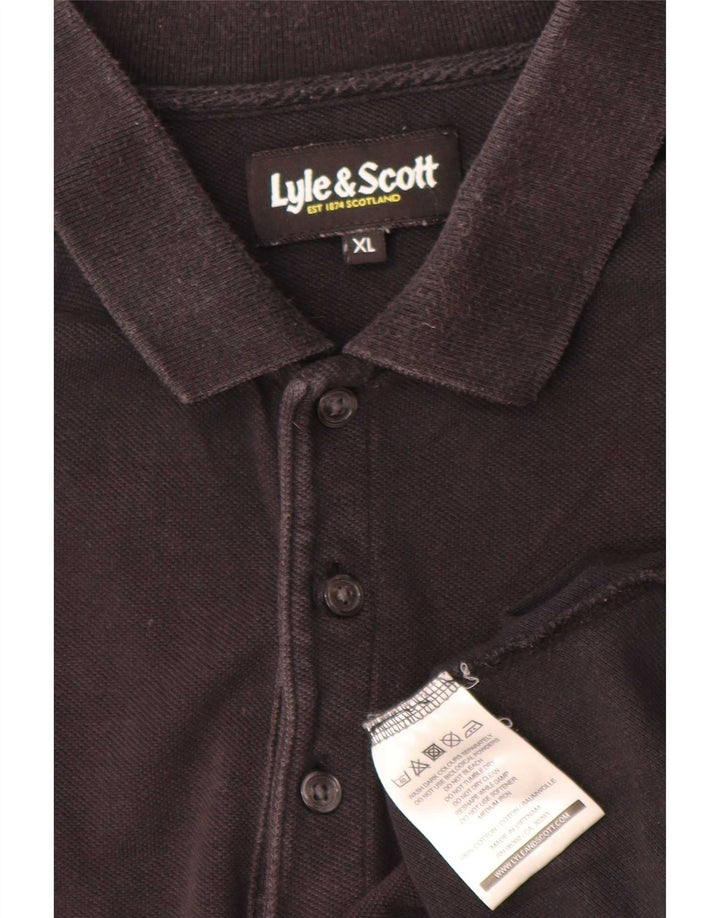 Lyle & Scott Mens Polo Shirt XL Black Cotton