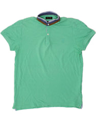 MASSIMO DUTTI Mens Casual Fit Polo Shirt Medium Green Cotton