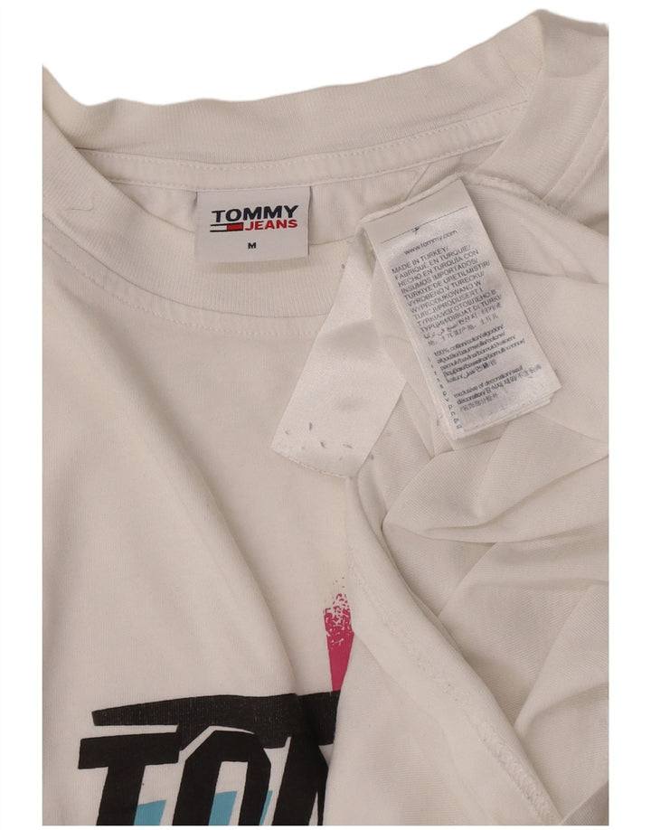 Tommy Hilfiger Mens Graphic T-Shirt Top Medium White Cotton