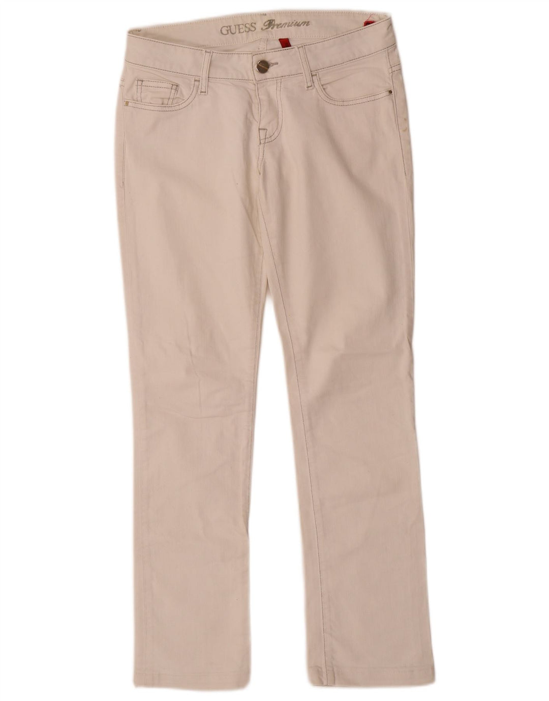 Guess Womens Stretch Slim Jeans W27 L28 White Cotton