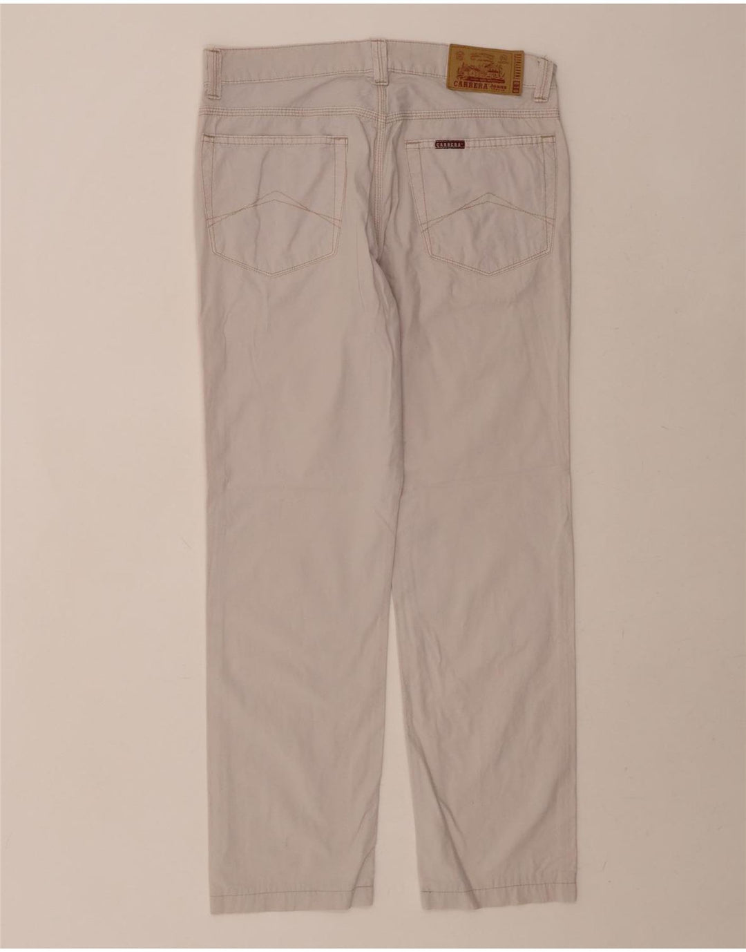 CARRERA Mens Straight Casual Trousers W33 L28 Off White Cotton Vintage Carrera and Second-Hand Carrera from Messina Hembry 
