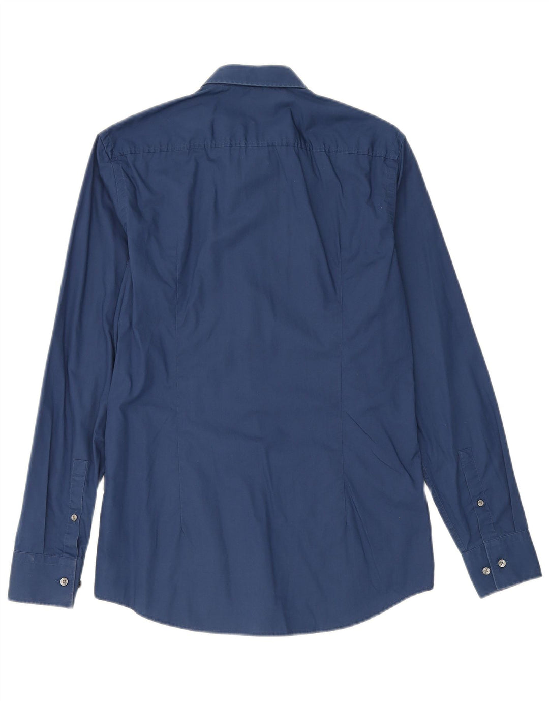 HUGO BOSS Mens Slim Fit Shirt Size 38 15 Medium Navy Blue Cotton