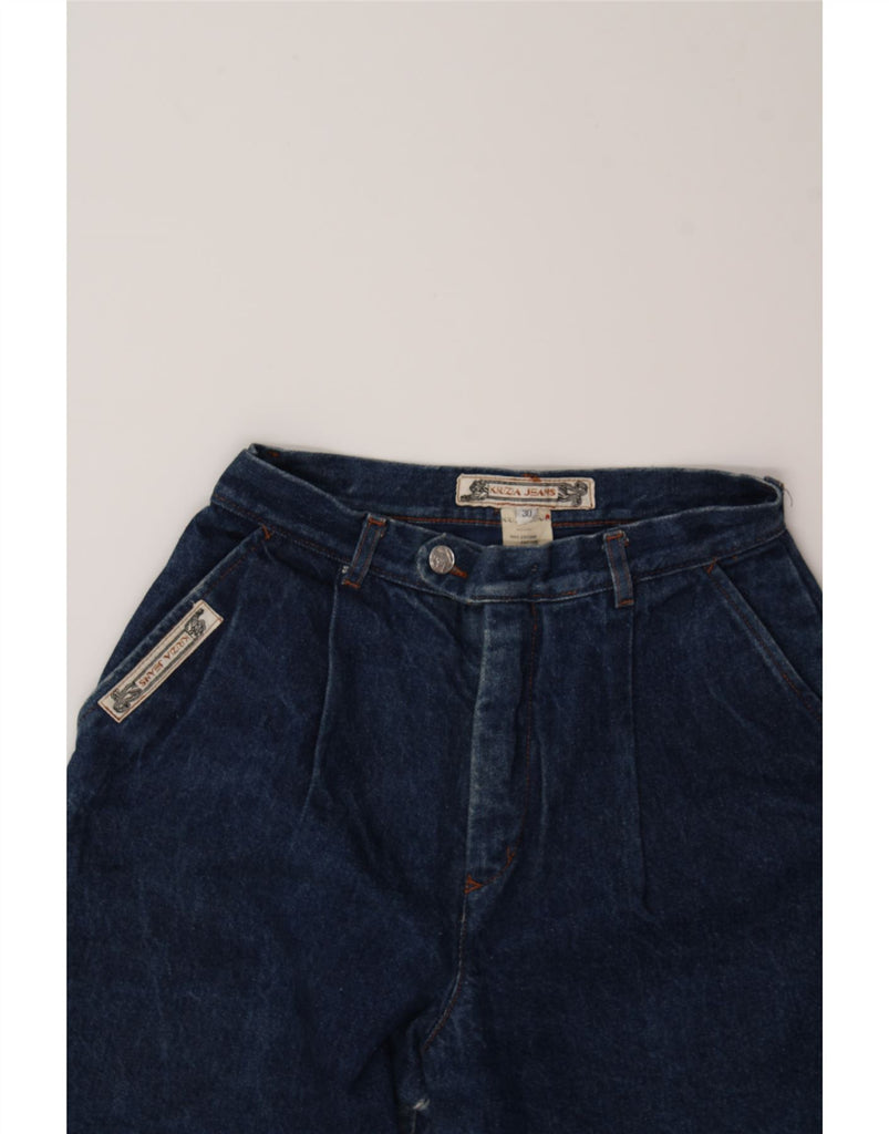 KRIZIA Womens High Waist Pegged Loose Jeans W30 L28 Navy Blue Cotton Vintage Krizia and Second-Hand Krizia from Messina Hembry 