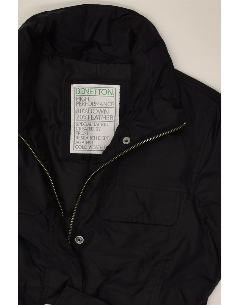 BENETTON Womens Padded Jacket UK 14 Medium Black | Vintage Benetton | Thrift | Second-Hand Benetton | Used Clothing | Messina Hembry 