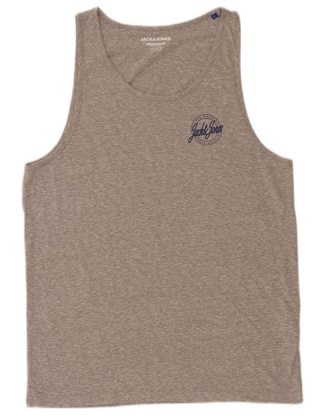 Jack & Jones Mens T-Shirt Top Large Grey Flecked Polyester