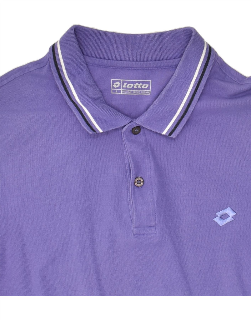 LOTTO Mens Polo Shirt Large Purple | Vintage Lotto | Thrift | Second-Hand Lotto | Used Clothing | Messina Hembry 