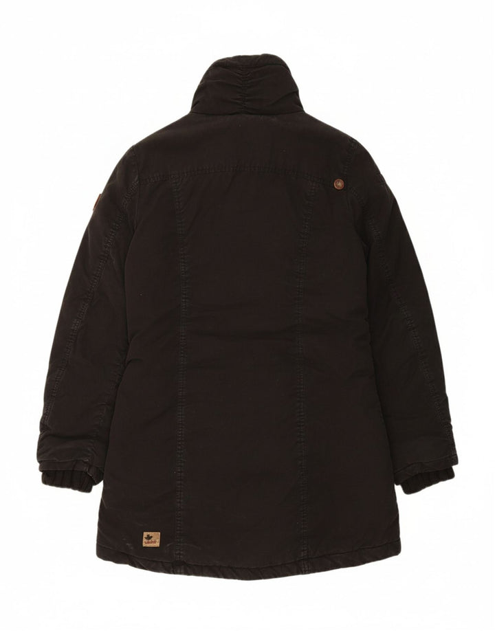 KHUJO Womens Windbreaker Coat UK 16 Large Black Cotton