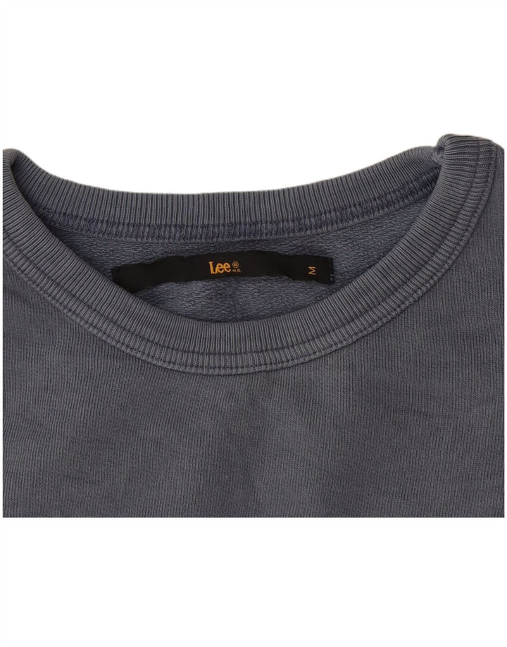 Lee Womens Crop Top 3/4 Sleeve UK 12 Medium Blue