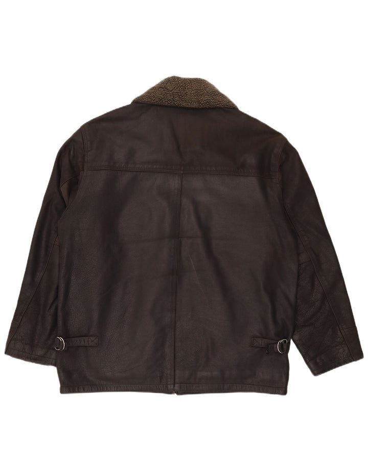 PANTERA Mens Leather Jacket UK 44 2XL Brown Leather