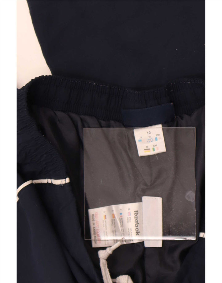 Reebok Womens Capri Tracksuit Trousers UK 10 Small Navy Blue Polyester