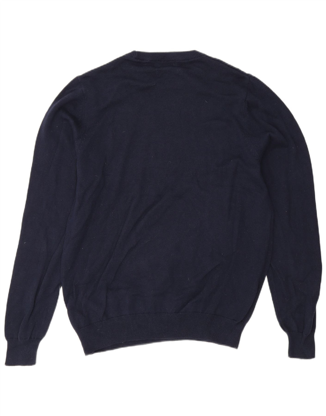 MARKS & SPENCER Mens Crew Neck Jumper Sweater Large Navy Blue Cotton