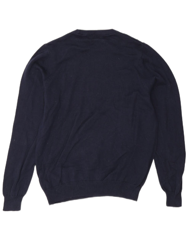 MARKS & SPENCER Mens Crew Neck Jumper Sweater Large Navy Blue Cotton