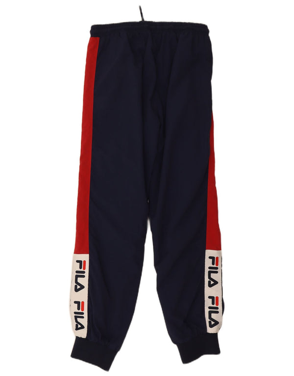 Fila Womens Tracksuit Trousers Joggers UK 4 XS Navy Blue Colourblock