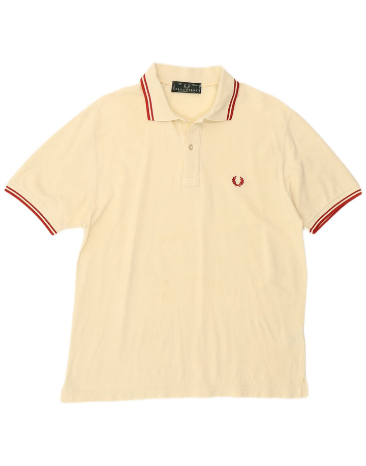 Fred Perry Mens Polo Shirt Small Off White Cotton