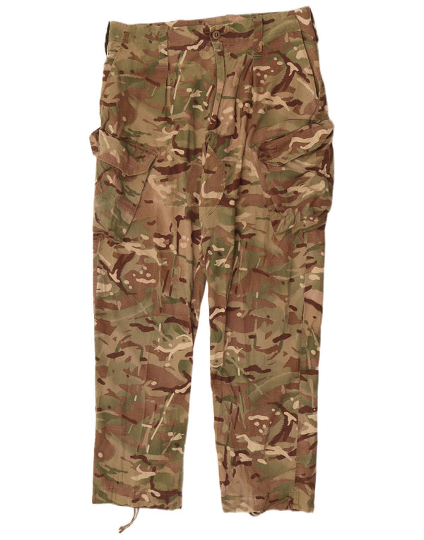 Vintage Mens Straight Cargo Trousers W36 L32 Khaki Camouflage Cotton