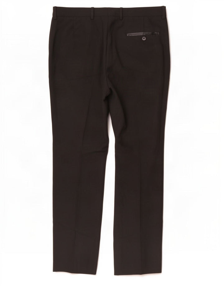 Marks & Spencer Mens Slim Fit Suit Trousers W34 L31 Black Polyester