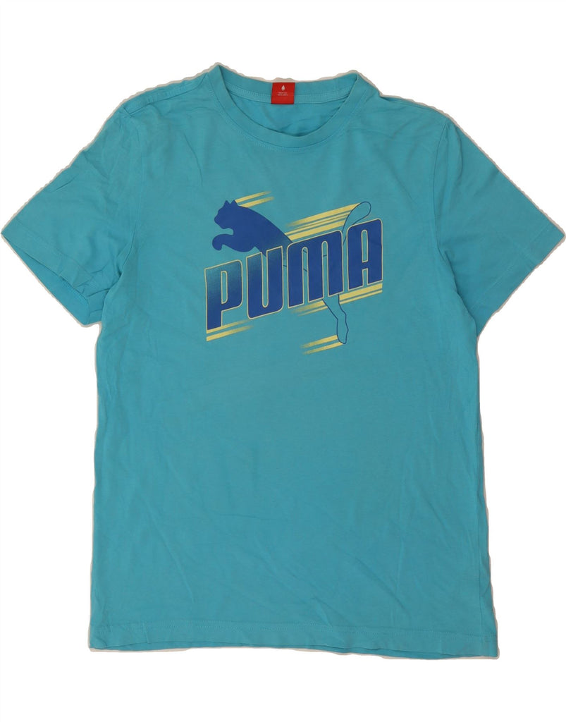 PUMA Boys Graphic T-Shirt Top 15-16 Years Blue Cotton Vintage Puma and Second-Hand Puma from Messina Hembry 