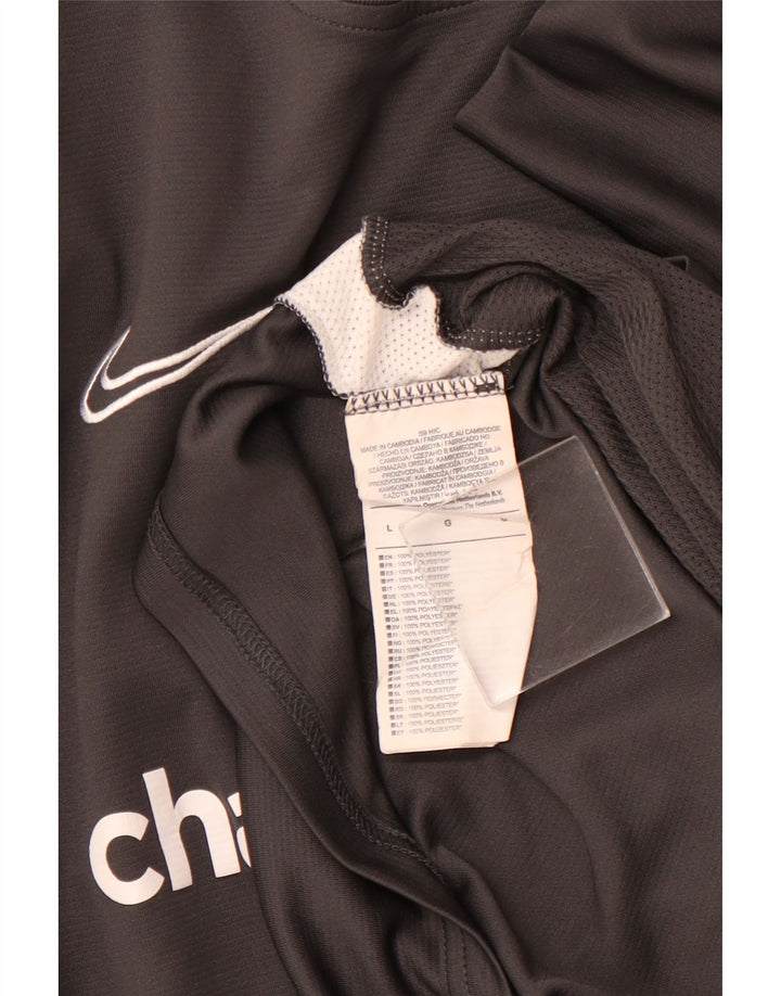 NIKE Mens Graphic T-Shirt Top Large Grey Colourblock Polyester