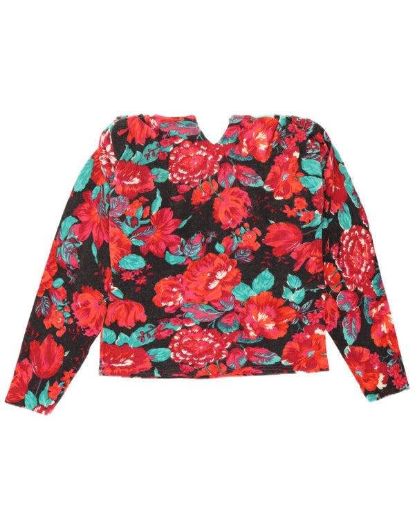 Vintage Womens Crew Neck Jumper Sweater UK 12 Medium Multicoloured Floral