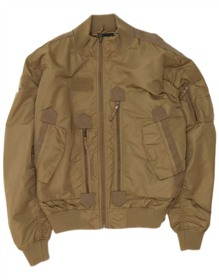 Mil-Tec Mens Flight Aviator Jacket UK 42 XL Khaki Nylon
