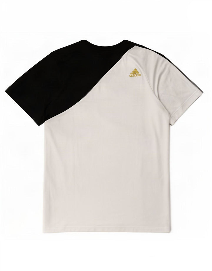 Adidas Mens T-Shirt Top Small White Colourblock