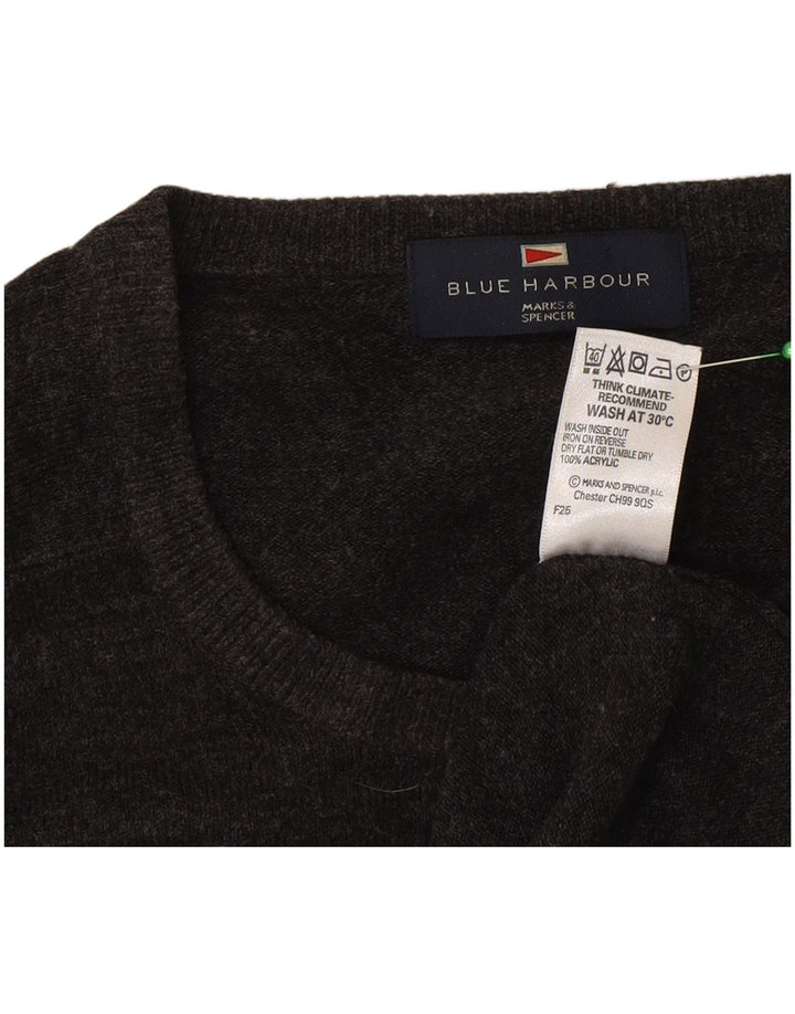 Marks & Spencer Mens Crew Neck Jumper Sweater Medium Grey Acrylic