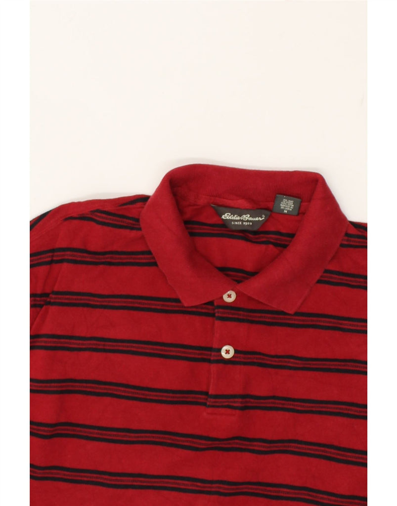 EDDIE BAUER Mens Polo Shirt Medium Red Striped Cotton | Vintage Eddie Bauer | Thrift | Second-Hand Eddie Bauer | Used Clothing | Messina Hembry 