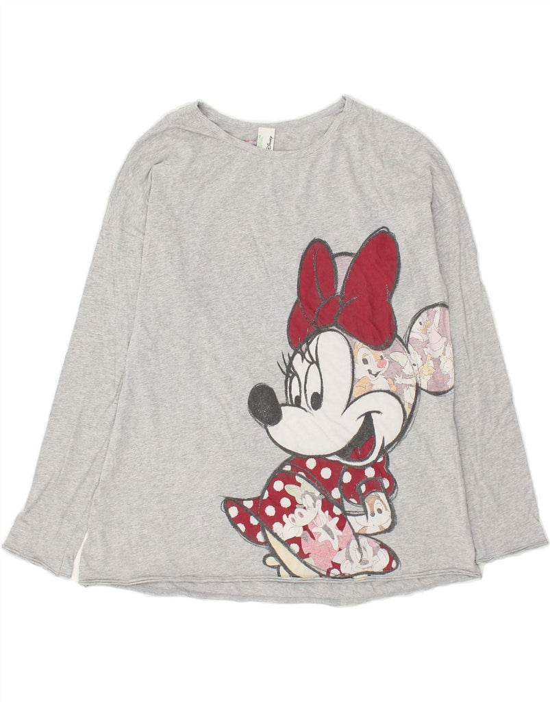 BENETTON Girls Mickey Mouse Graphic Top Long Sleeve 13-14 Years Grey | Vintage Benetton | Thrift | Second-Hand Benetton | Used Clothing | Messina Hembry 