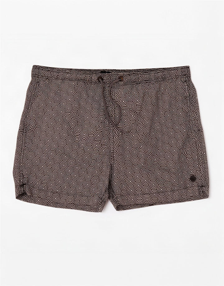 Superdry Mens Swimming Shorts XL Black Geometric Polyester