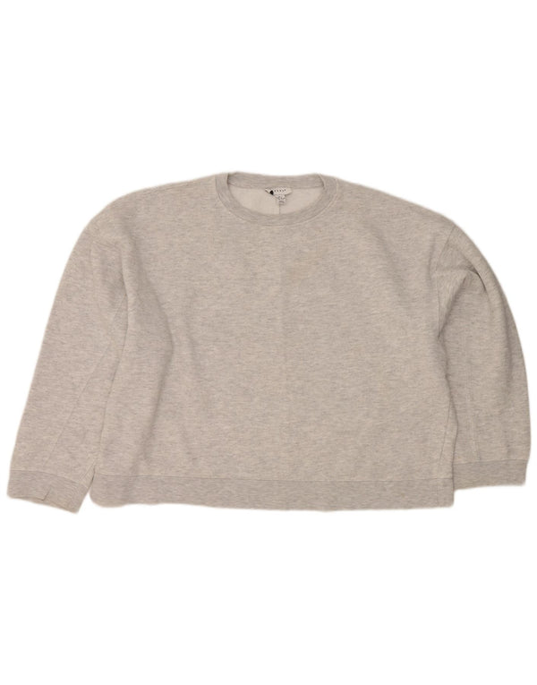 Topshop Womens Crop Oversized Sweatshirt Jumper UK 8/10 Small Grey Cotton