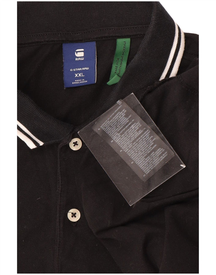 G-STAR Mens Polo Shirt 2XL Black Cotton