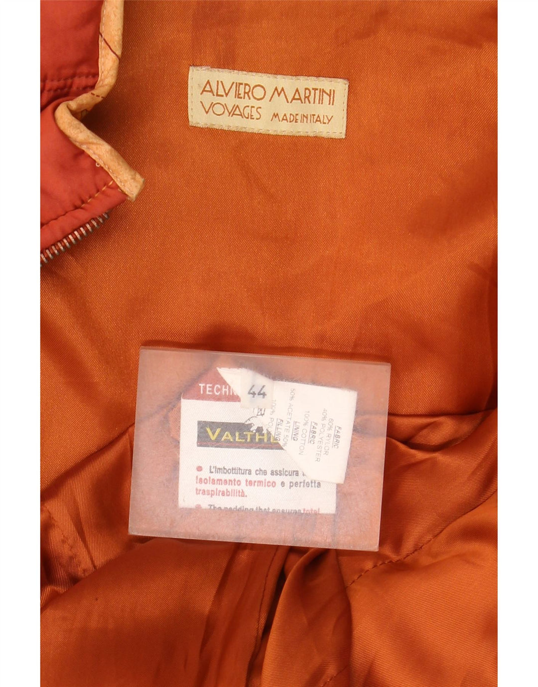ALVIERO MARTINI Womens Padded Jacket IT 44 Medium Orange