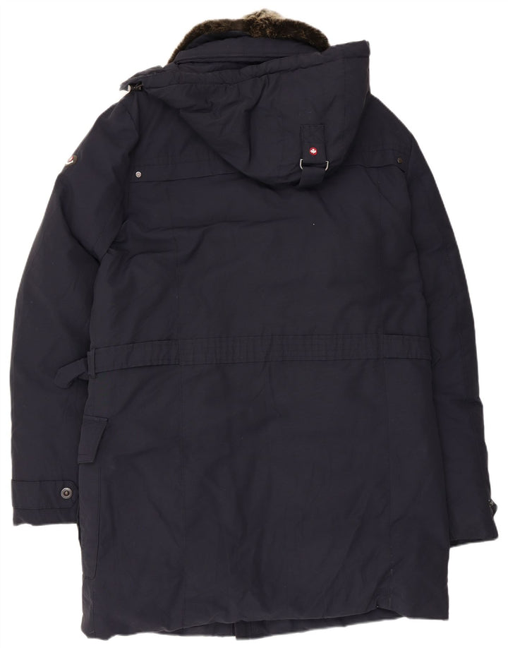 Canadiens Mens Hooded Windbreaker Coat IT 52 XL Navy Blue