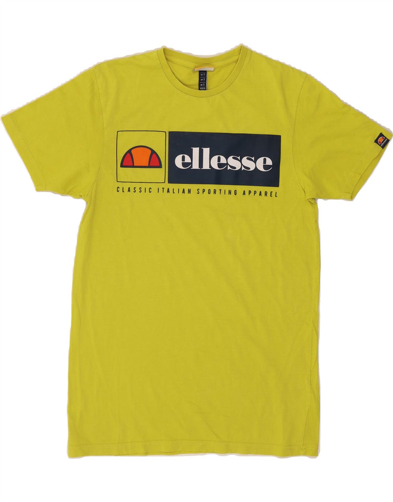 ELLESSE Mens Graphic T-Shirt Top Small Yellow Cotton Vintage Ellesse and Second-Hand Ellesse from Messina Hembry 