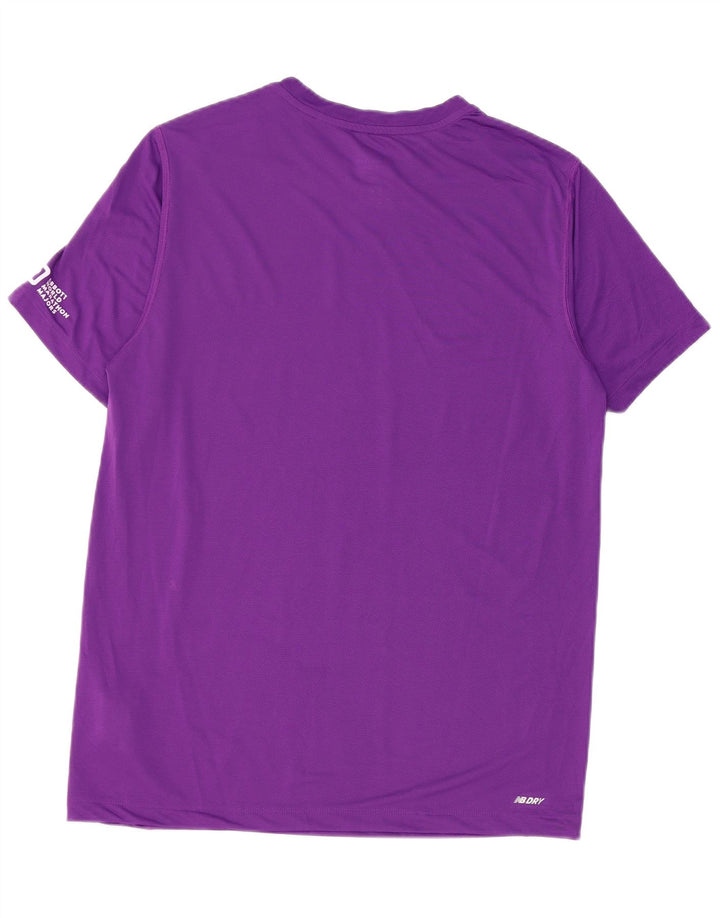 New Balance Mens Graphic T-Shirt Top Medium Purple Polyester
