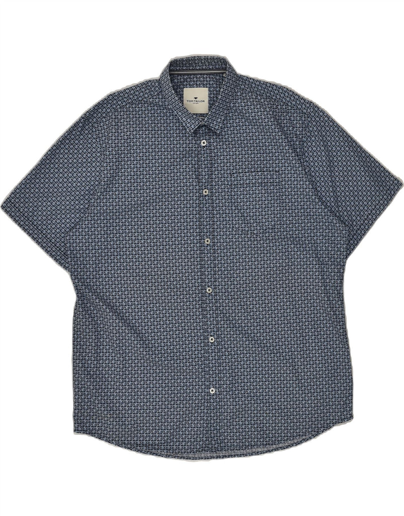 TOM TAILOR Mens Regular Fit Short Sleeve Shirt 2XL Blue Cotton | Vintage Tom Tailor | Thrift | Second-Hand Tom Tailor | Used Clothing | Messina Hembry 