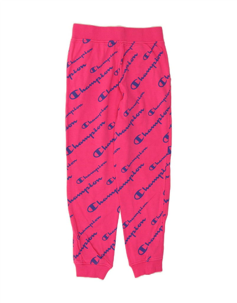 CHAMPION Girls Graphic Tracksuit Trousers Joggers 11-12 Years Large Pink Vintage Champion and Second-Hand Champion from Messina Hembry 