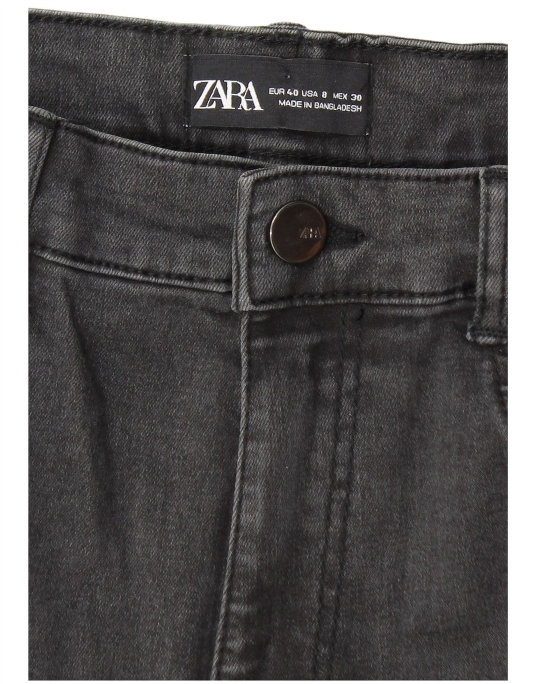 Zara Womens Distressed Skinny Jeans EU 40 Medium W30 L28 Grey
