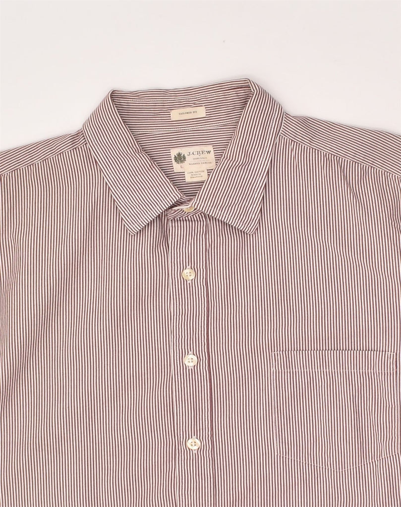 J. CREW Mens Tailored Fit Shirt Large Burgundy Pinstripe Cotton | Vintage J. Crew | Thrift | Second-Hand J. Crew | Used Clothing | Messina Hembry 