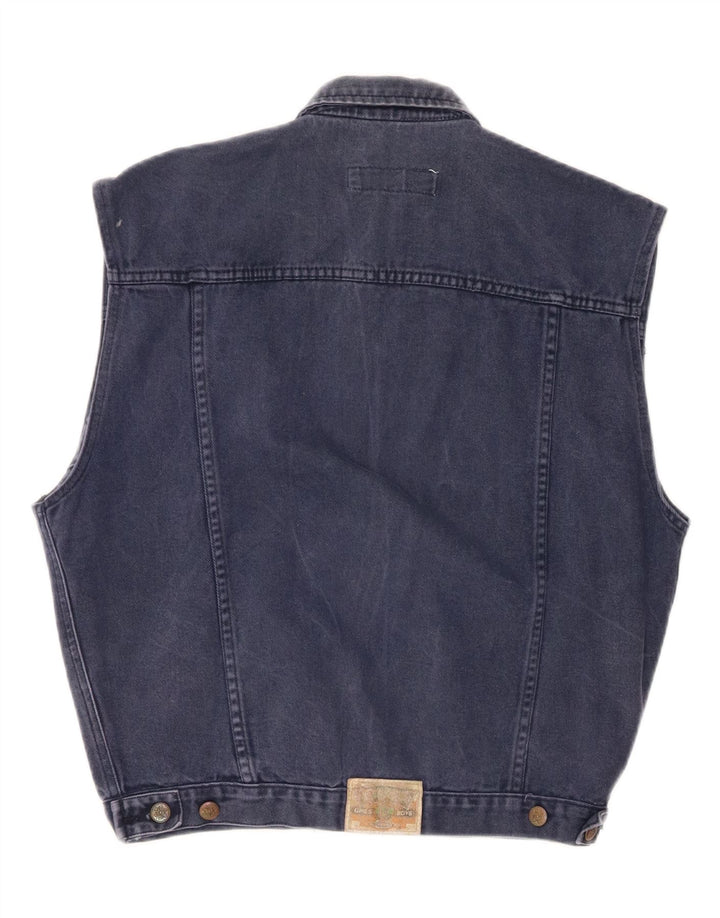 VINTAGE Boys Denim Gilet 13-14 Years Navy Blue Cotton Vintage Vintage and Second-Hand Vintage from Messina Hembry 