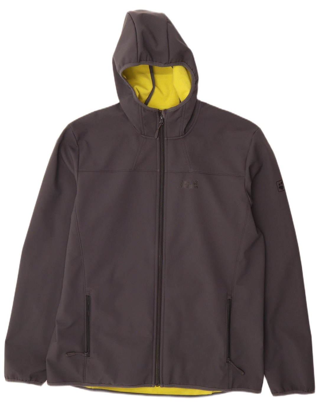Jack Wolfskin Mens Hooded Windbreaker Jacket UK 48 2XL Grey Polyester