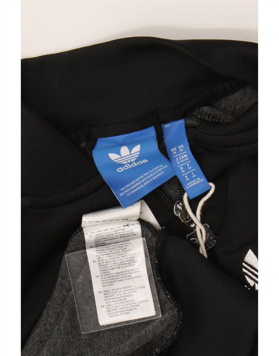 Adidas Womens Tracksuit Top Jacket UK 14 Medium Black Polyester