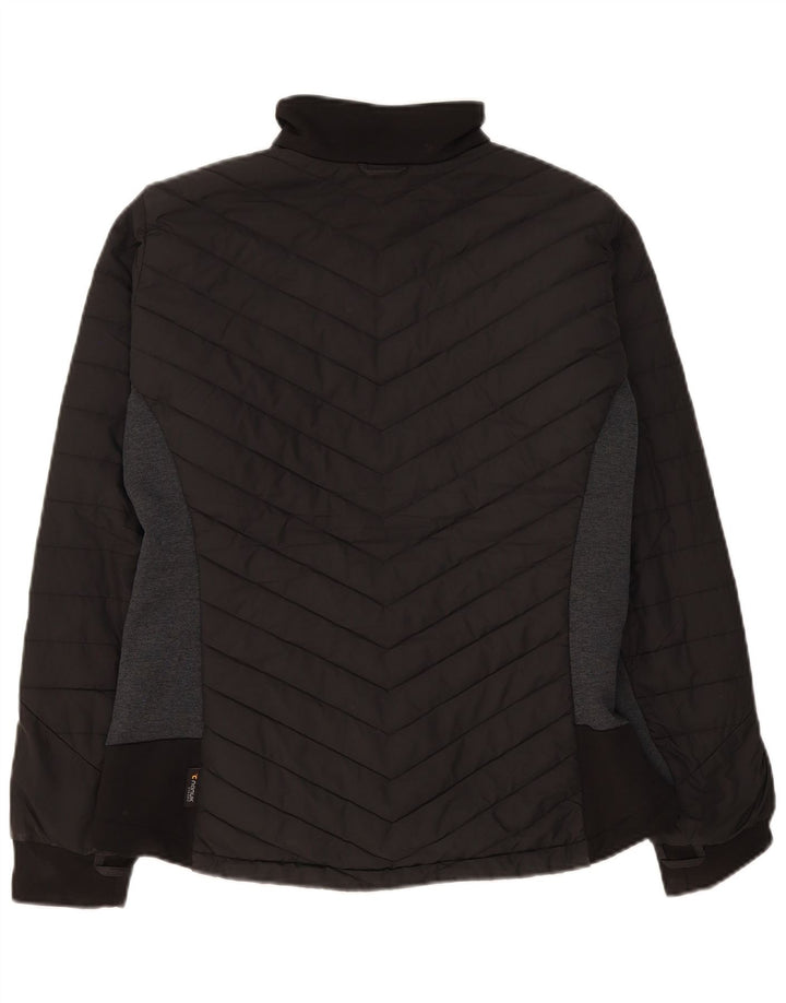 Jack Wolfskin Womens Padded Jacket UK 16 Large Black Colourblock Polyester