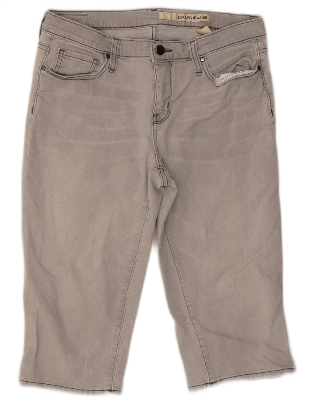DKNY Womens Denim Shorts US 10 Large W27  Grey Cotton