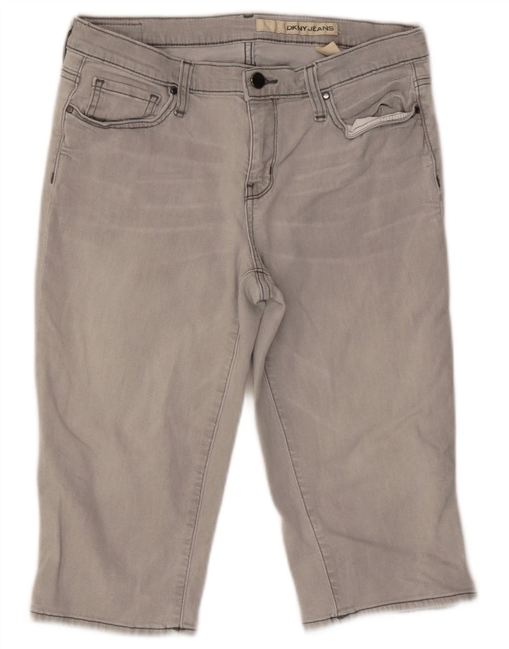 DKNY Womens Denim Shorts US 10 Large W27  Grey Cotton