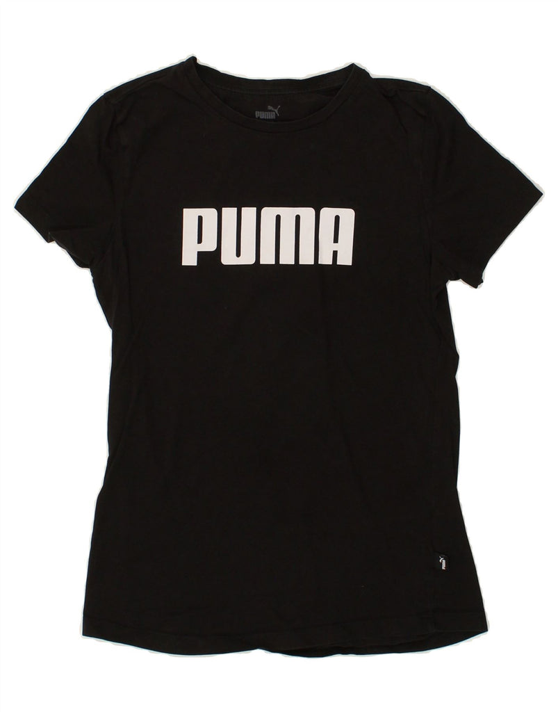 PUMA Girls Graphic T-Shirt Top 15-16 Years Black Cotton | Vintage Puma | Thrift | Second-Hand Puma | Used Clothing | Messina Hembry 