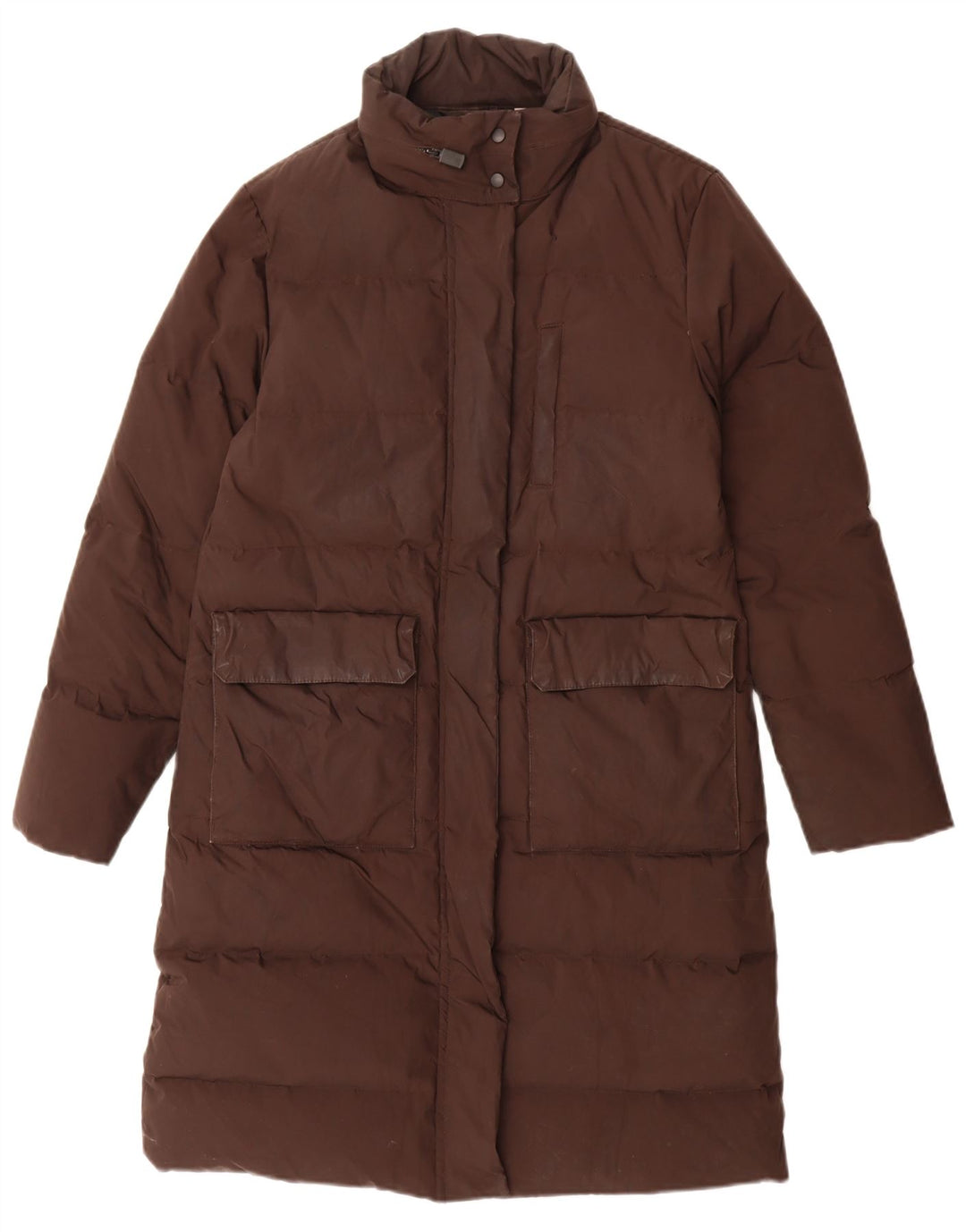 Aspesi Womens Hooded Padded Coat UK 14 Medium Brown Nylon