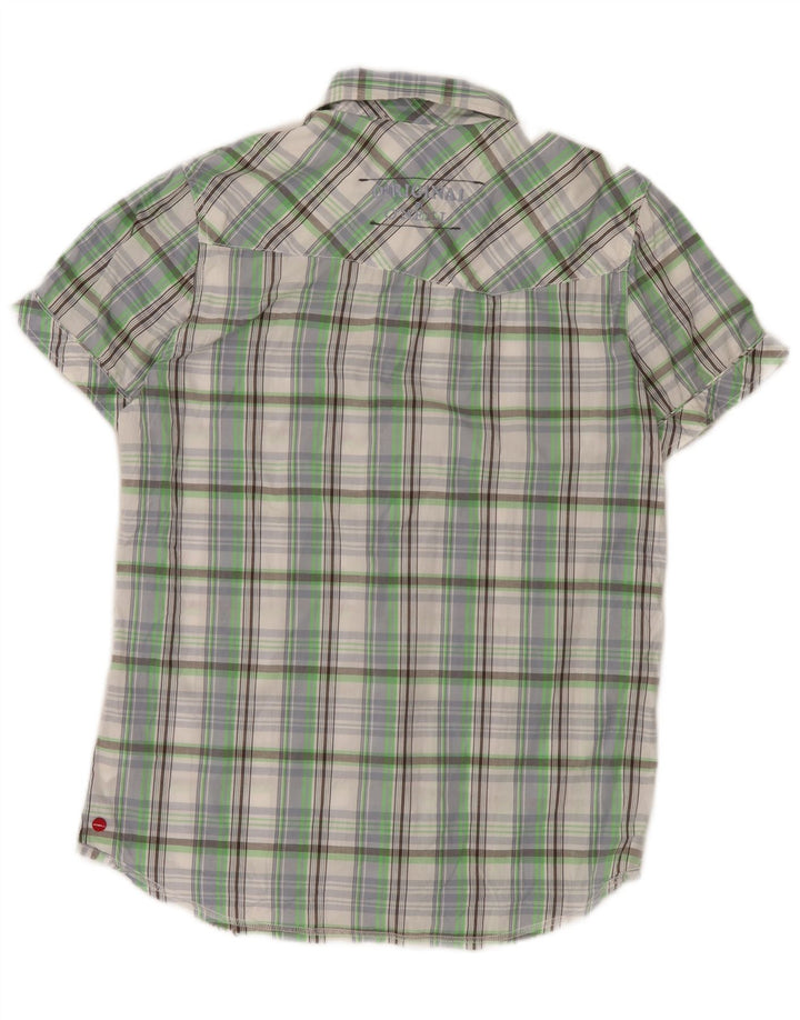 O'Neill Mens Short Sleeve Shirt Large Green Check Cotton