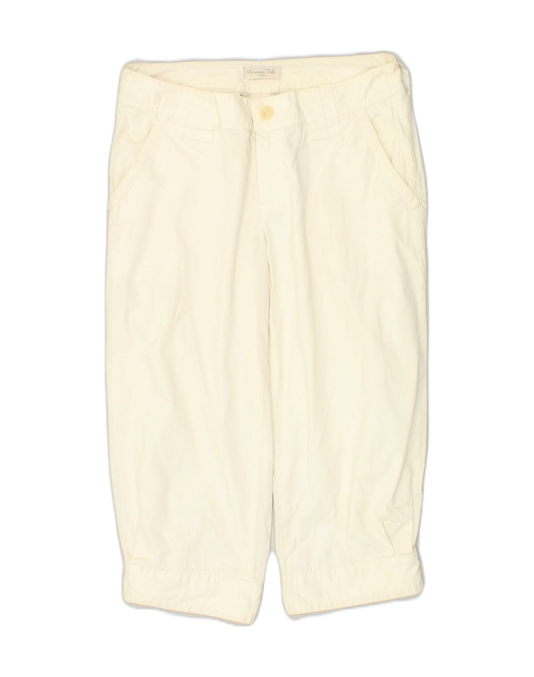 MASSIMO DUTTI Womens Straight Capri Trousers W28 L18 White Cotton | Vintage Massimo Dutti | Thrift | Second-Hand Massimo Dutti | Used Clothing | Messina Hembry 